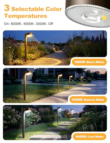VOLISUN Solar Pathway Lights, 8 Pack LED Solar Lights Outdoor Waterproof, Garden Lighting for Yard Path Landscape Lawn Walkway Driveway, Brown