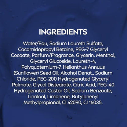 NIVEA MEN Cool Kick 3-in-1 Shower Gel, Body Face Hair, Icy Menthol, 500ml
