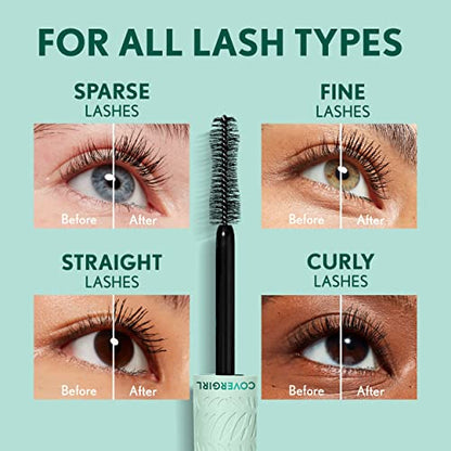 COVERGIRL - Lash Blast Cleantopia Mascara, Clean Volumizing Mascara, plant-powered clean vegan Formula, Conditions Lashes - Extreme Black - 800