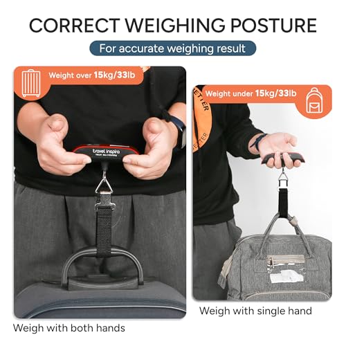travel inspira Luggage Scale, Digital Hanging 110lb Rubber Paint Red