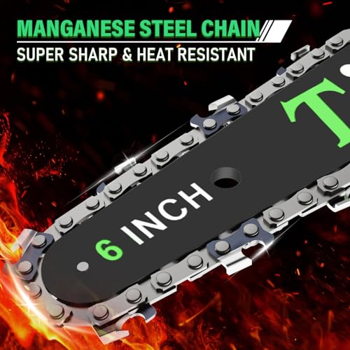 TIETOC Mini Chainsaw Cordless 6 Inch with Large Batteries, 880w Electric Chainsaw with Oiler System,Small Battery Chainsaw for Wood/Trees Cutting for Men Dad Husband Gadget