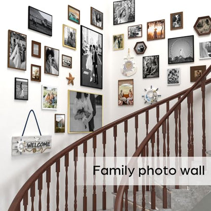 Giftgarden 12 Packs 3.5x5 Black Picture Frame Set with Picture Mount for Table Display and Wall Decor