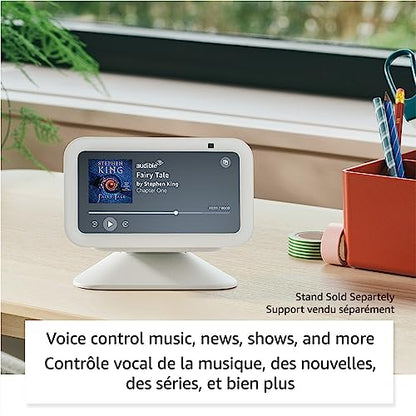 Amazon Echo Show 5 (newest model), Smart display with deeper bass and clearer sound, Designed for Alexa+, Glacier White
