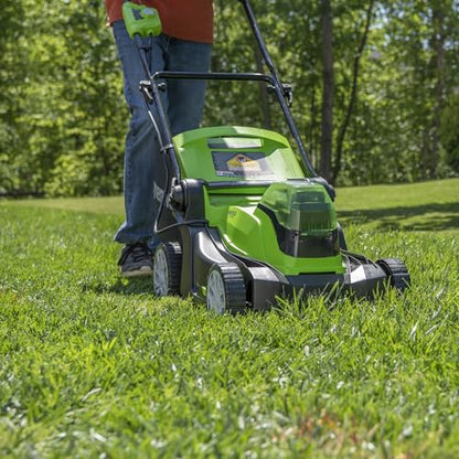 Greenworks 48V (24V x 2) 17" Cordless (Push) Lawn Mower (200+ Compatible Tools), (2) 4.0Ah Batteries and Dual Port Rapid Charger Included