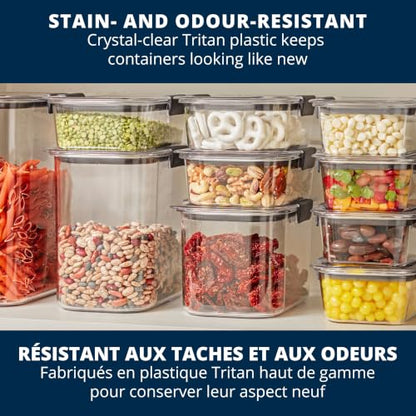 Rubbermaid Brilliance Airtight Food Storage Container | Pantry Storage Container for Flour, Sugar, and Rice | 3.7 L (16 Cup)