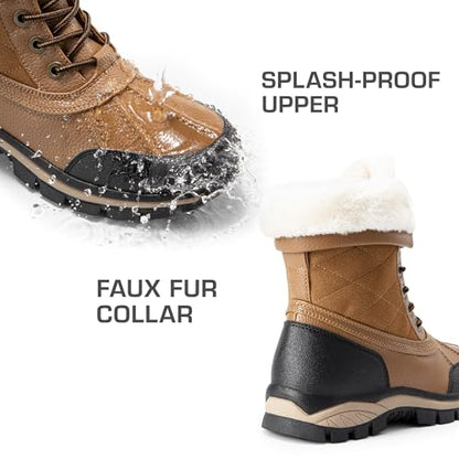 DREAM PAIRS Women's Waterproof Winter Snow Boots,Chestnut