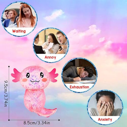 4Pcs Axolotl Squishy Design Squeeze Stress Ball, Axolotls Balls Sensory Stress