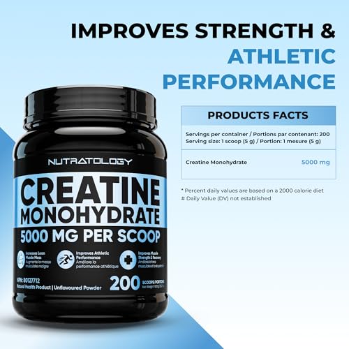 Nutratology® Creatine Monohydrate | Muscle Growth & Strength | 200 Servings