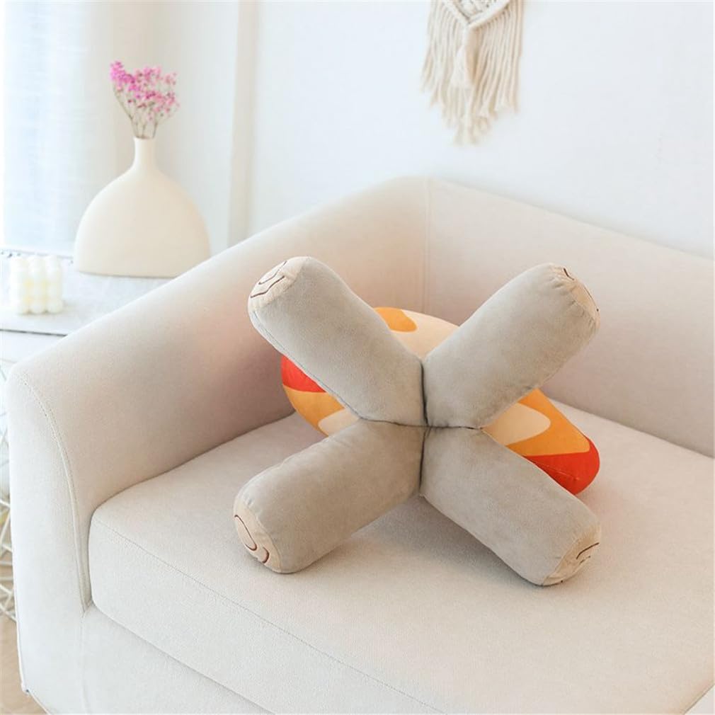 Funny Campfire Plush Pillow, Soft Simulation Bonfire Stuffed Plushies Fake Fire Firewood Plush Pillow for Outdoor Camping Room Decor Pleasantly Surprised Gift