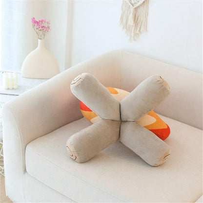Funny Campfire Plush Pillow, Soft Simulation Bonfire Stuffed Plushies Fake Fire Firewood Plush Pillow for Outdoor Camping Room Decor Pleasantly Surprised Gift