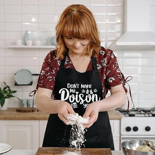 Funny Cooking Aprons for Women with Pockets, Kitchen Chef Apron for Baker, Birthday Gift for Mom Wife Friend
