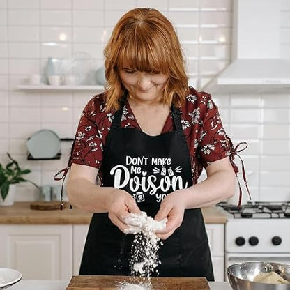Funny Cooking Aprons for Women with Pockets, Kitchen Chef Apron for Baker, Birthday Gift for Mom Wife Friend