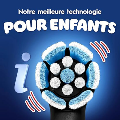 Oral-B iO Kids Rechargeable Electric Powered Toothbrush, Spiderman with 1 Gentle Care Brush Head - Automatic Pressure Sensor to Protect Gums - 3 Cleaning Settings - 2 Min Music Timer - 28 Day Battery Life