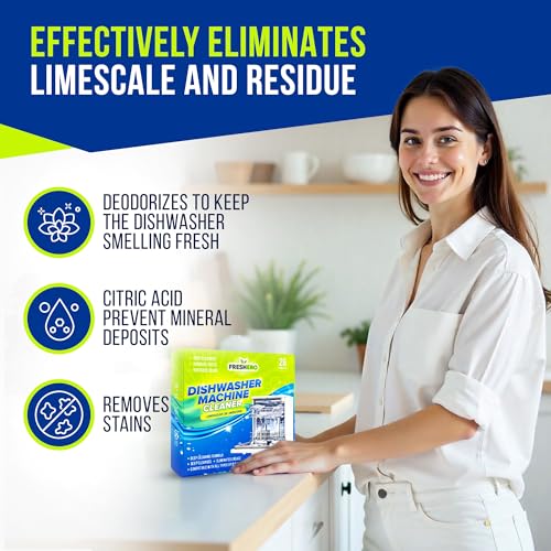 Dishwasher Cleaner Tablets for Descaling, Nettoyant Lave Vaisselle, 26 Pk