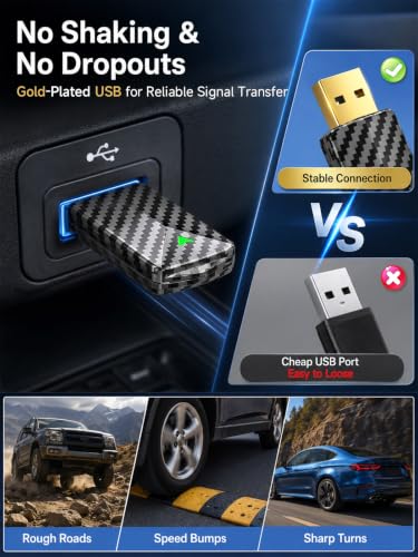 Wireless CarPlay & Android Auto Dongle, Convert Wired to Wireless Car Play