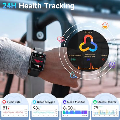 Quican Smart Watch for Women (Android/iPhone), 1.8" UHD Alexa Smart Women Watch with Calls/Messages, 3ATM 120+ Sport Modes Fitness Tracker Watch with SpO2/Heart Rate Monitor, Sleep/Activity Tracker