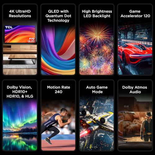 TCL 65" F7D Class 4K UHD HDR QLED Smart TV with Fire TV – 65F7D