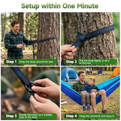 Camping Hammock Double Lightweight Nylon Hammock with Tree Straps