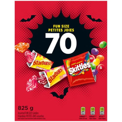 SKITTLES and STARBURST Fruity Halloween Fun Size Candies, 70 count