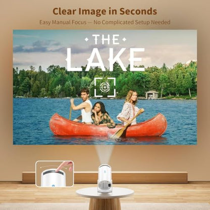 Telonixium 1080P Full HD Mini Projector Portable, 4K Support, 270° Rotation