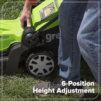 Greenworks 48V (24V x 2) 17" Cordless (Push) Lawn Mower (200+ Compatible Tools), (2) 4.0Ah Batteries and Dual Port Rapid Charger Included