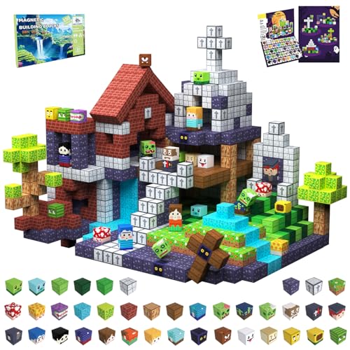 SSAWER Magnetic Blocks, 150PCS Toys Building Blocks Cubes Gifts for Girls