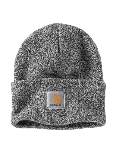 Carhartt Men's Acrylic Watch Hat A18, Black/White, One Size