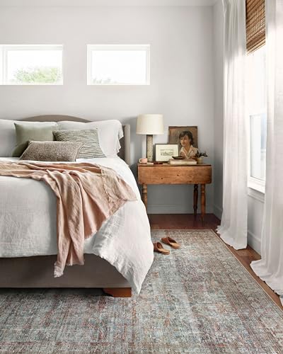 Loloi Chris Loves Julia Jules Collection JUL-05 Lagoon/Brick 18" x 18" Sample Rug