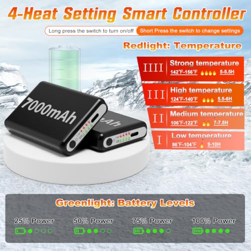Heated Socks,7000mAh Battery Rechargeable Heated Socks for Men Women | Electric Heated Socks with App Control, Washable Foot Warmer for Outdoor Work, Hunting, Skiing, Hiking, Fishing, Camping XL