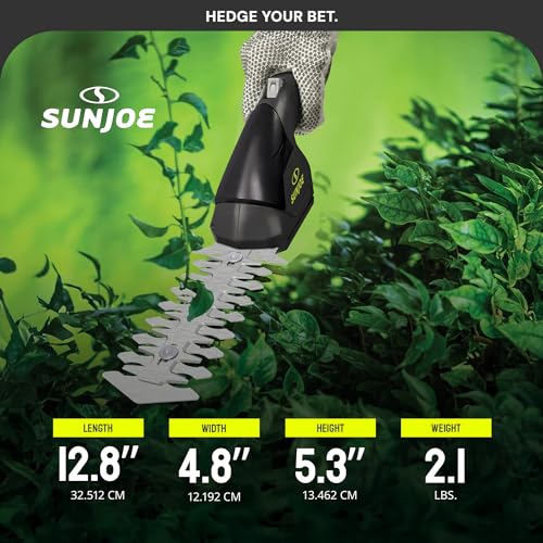 Sun Joe 2-in-1 Cordless 7.2V Handheld Grass Shear & Hedge Trimmer, HJ604C | 4" Grass Shear and 6" Hedge Trimmer Blades, Battery-Powered Operation, Safety Switch, and Blade Cover for Yard Care