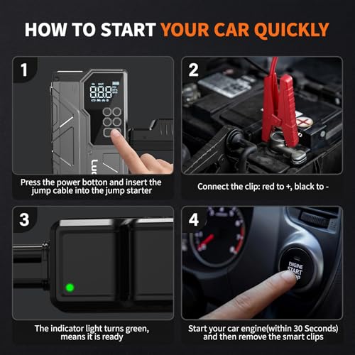 7000A Car Battery Booster Jump Starter with Air Compressor 12V Booster Pack