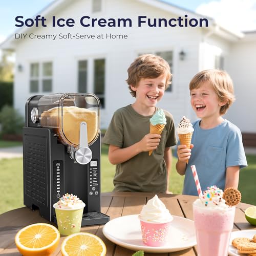 NEOISM Slushie Machine for Home, No Ice Needed Ice Cream Maker, Black