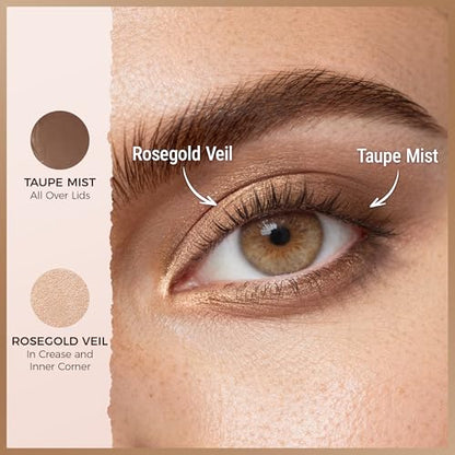 Exmiloo Cream Eyeshadow Stick, Taupe Matte & Rose Gold Shimmer Duo