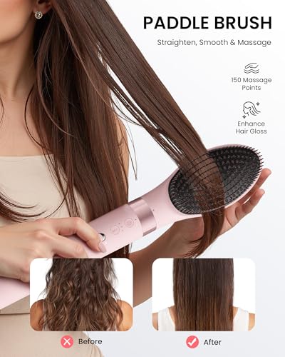 MESCOMB Hot Air Styler Hair Dryer Brush Kit, Peach Pink