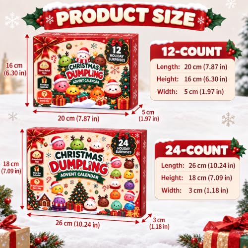 Christmas Squishies Advent Calendar 2026, 24 Mini Surprises & Fidgets