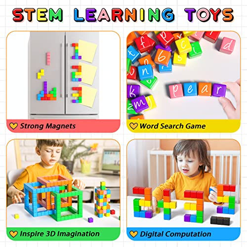 Magnetic Blocks, Magnetic Building Blocks, Magnet Tiles Toddler Toys STEM Sensory Montessori Toys for 3+ Year Old Boys & Girls, Kids Toys Gift Ideal for Toddler with Autism