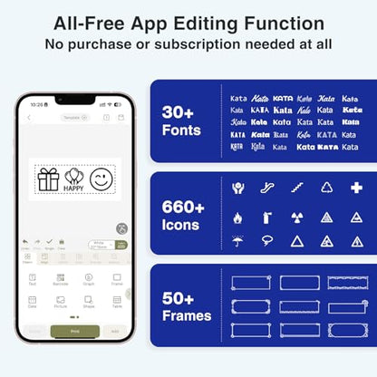 SUPVAN E11 Keyboard & Bluetooth Label Maker Machine + 1 Tape