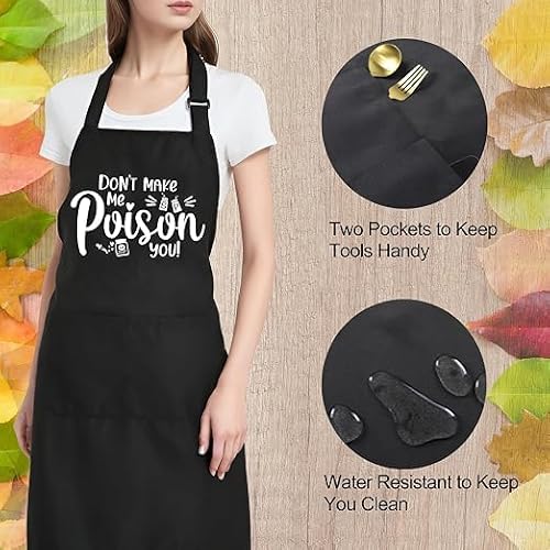 Funny Cooking Aprons for Women with Pockets, Kitchen Chef Apron for Baker, Birthday Gift for Mom Wife Friend