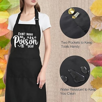 Funny Cooking Aprons for Women with Pockets, Kitchen Chef Apron for Baker, Birthday Gift for Mom Wife Friend