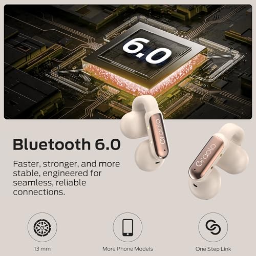 Oraolo Bluetooth Earbuds - Comfortable Clip On Wireless Earbuds with Bluetooth 6.0, 32H Playtime Earbuds with ENC Clear Talk, IPX5 Waterproof & Touch Control Headphones