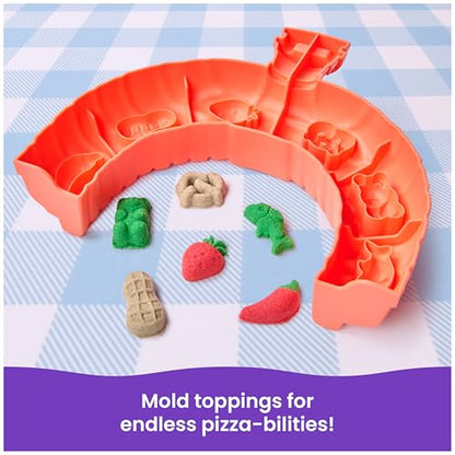 Kinetic Sand SquishPizza Playset, Moldable Play Sand Sensory Toys, Ages 5+