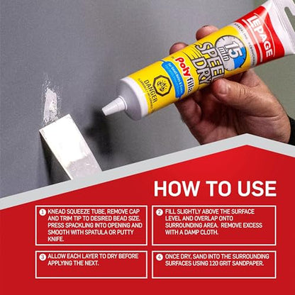 LePage Polyfilla Speed Dry Spackling Wall Compound, 300 ml Tub, 1 Pack