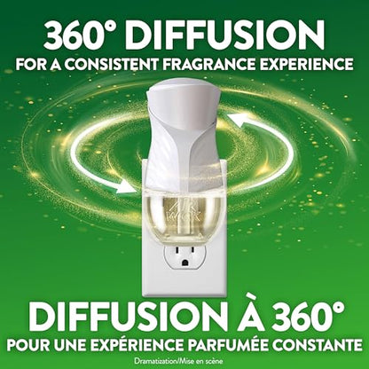 Air Wick Plug In Scented Oil Air Freshener for Home – Infused with Essential Oils, Adjustable Fragrance Control – Crisp Linen Scent – Includes 1 Warmer & 1 Refill