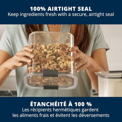 Rubbermaid Brilliance Airtight Food Storage Container | Pantry Storage Container for Flour, Sugar, and Rice | 3.7 L (16 Cup)
