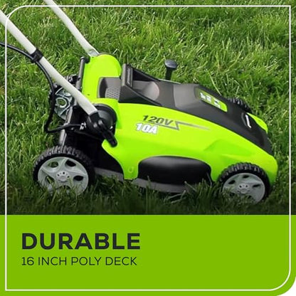 Greenworks 25142 10 Amp 16-Inch Corded Lawn Mower