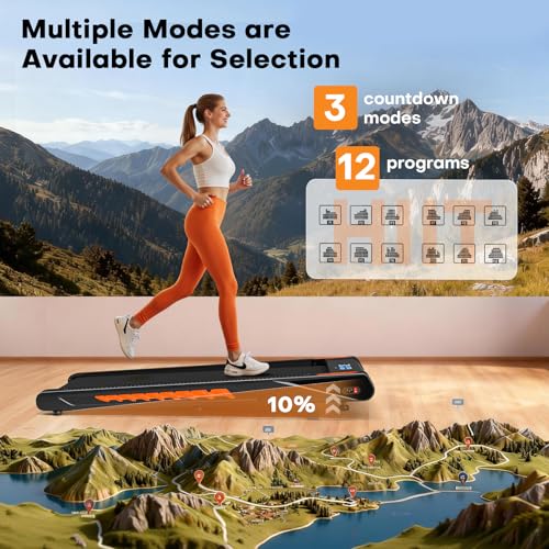 Walking Pad Treadmill with Speaker, 4-in-1 6.2MPH Treadmill for Home with App Compatible, 10% Incline, LED Display, 2.75HP Brushless Motor, 350 LB Weight Capacity, 12 HIIT Programs