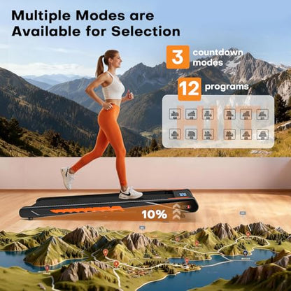 Walking Pad Treadmill with Speaker, 4-in-1 6.2MPH Treadmill for Home with App Compatible, 10% Incline, LED Display, 2.75HP Brushless Motor, 350 LB Weight Capacity, 12 HIIT Programs