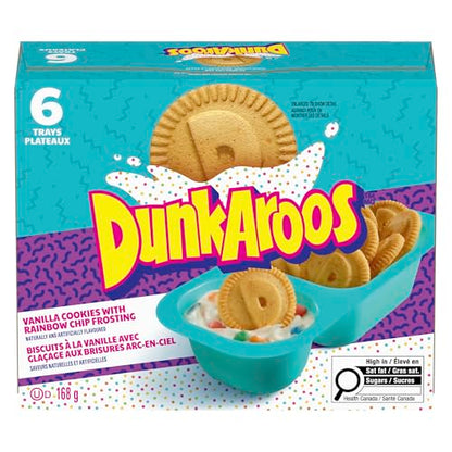 Betty Crocker Dunkaroos Vanilla Cookies with Rainbow Chip Vanilla Frosting, Package of 6 Trays of Dunkaroos