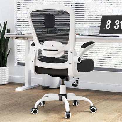 Office Chair, Ergonomic Desk Chair with Adjustable Lumbar Support & Seat Height, High Back Mesh Computer Chair with Flip-up Armrests Task Chairs