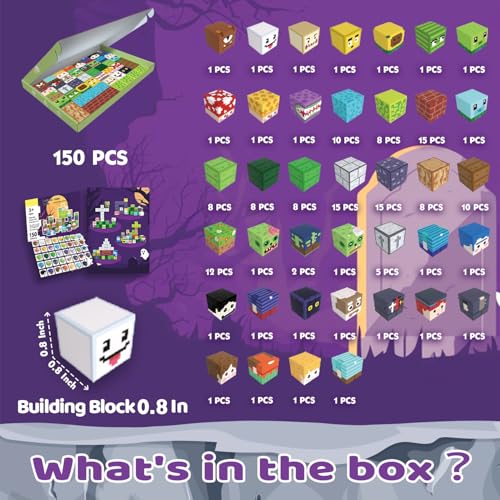 SSAWER Magnetic Blocks, 150PCS Toys Building Blocks Cubes Gifts for Girls